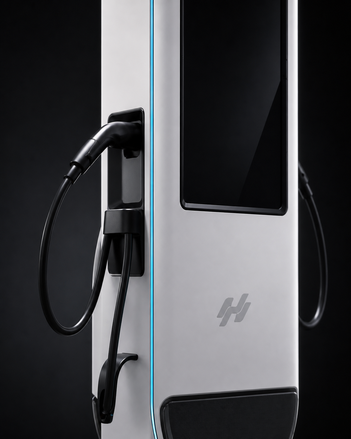 Close view of the Lumen's screen, illuminated surround and side connection